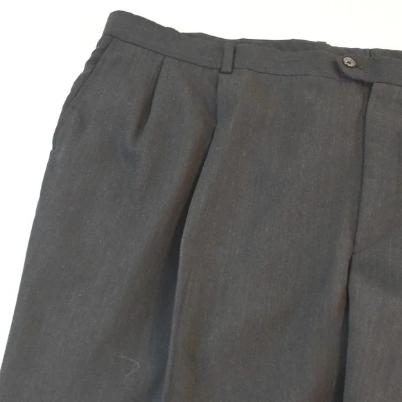 Pronto Uomo 54L 46x30 Charcoal Gray 100% Wool Mens Jacket Pants Suit
